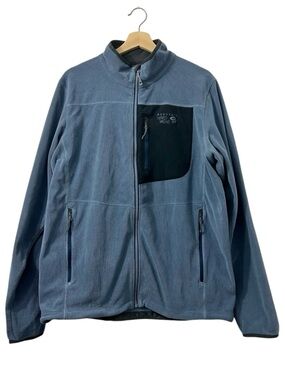 Mountain Hardwear Mens L Blue Fleece Long Sleeve Jacket Full Zip Travel Gorpcore